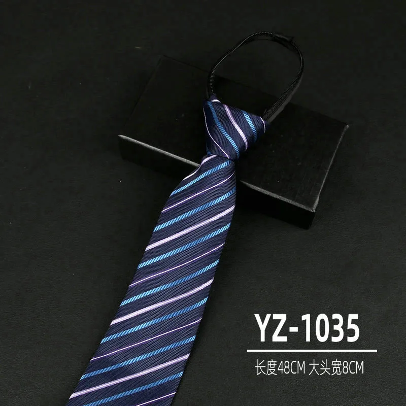 Ties men's formal business groomwedding student women's professional shirt red black blue zipper lazy person neck tie