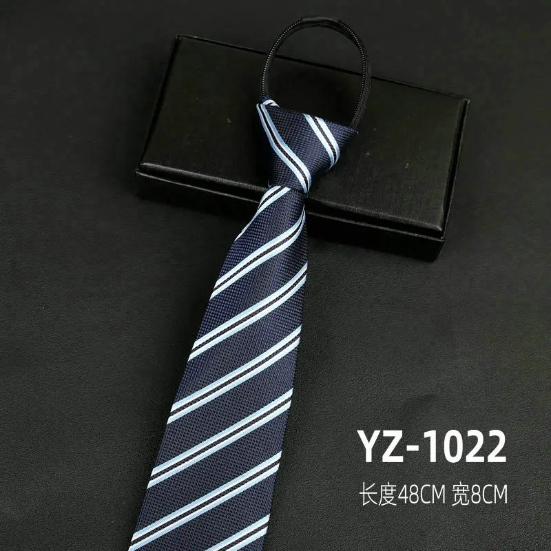 Ties men's formal business groomwedding student women's professional shirt red black blue zipper lazy person neck tie