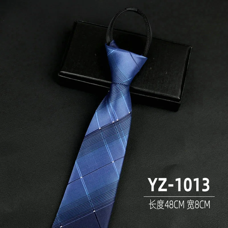 Ties men's formal business groomwedding student women's professional shirt red black blue zipper lazy person neck tie