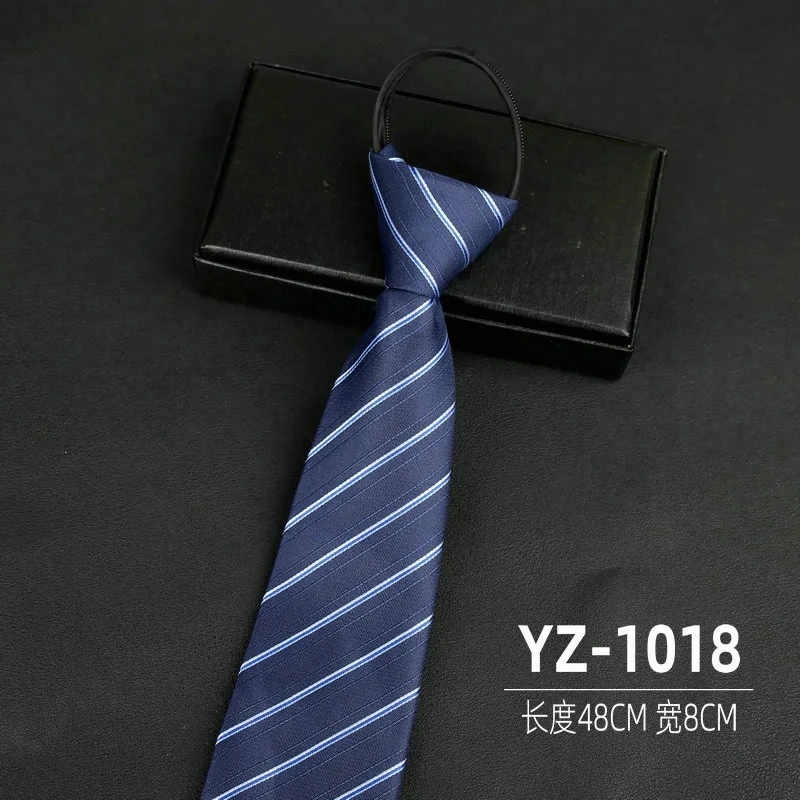 Ties men's formal business groomwedding student women's professional shirt red black blue zipper lazy person neck tie