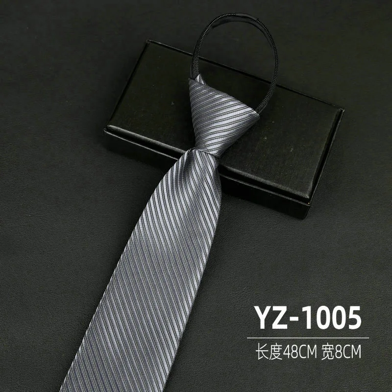 Ties men's formal business groomwedding student women's professional shirt red black blue zipper lazy person neck tie