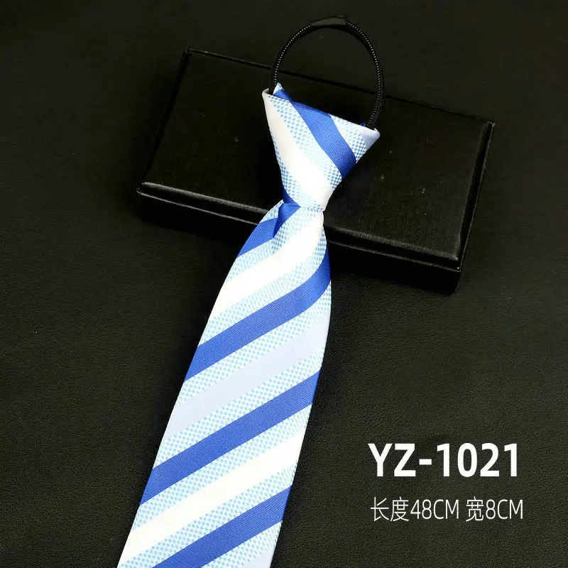 Ties men's formal business groomwedding student women's professional shirt red black blue zipper lazy person neck tie