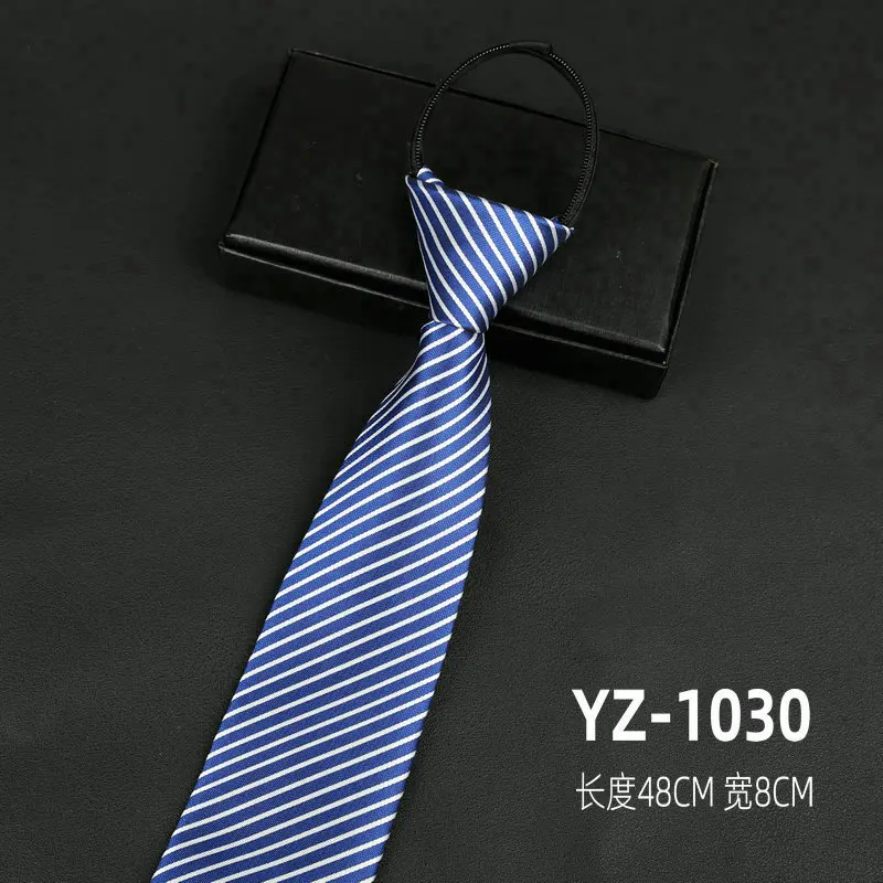 Ties men's formal business groomwedding student women's professional shirt red black blue zipper lazy person neck tie