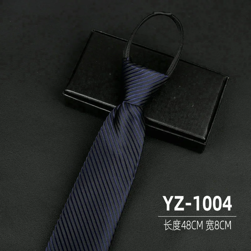 Ties men's formal business groomwedding student women's professional shirt red black blue zipper lazy person neck tie
