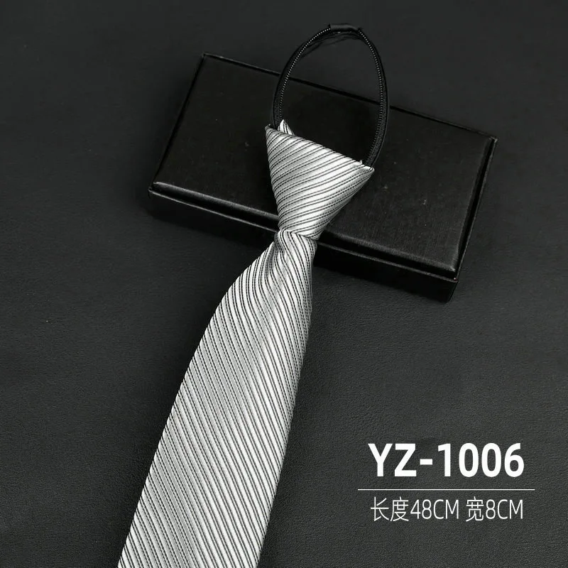 Ties men's formal business groomwedding student women's professional shirt red black blue zipper lazy person neck tie