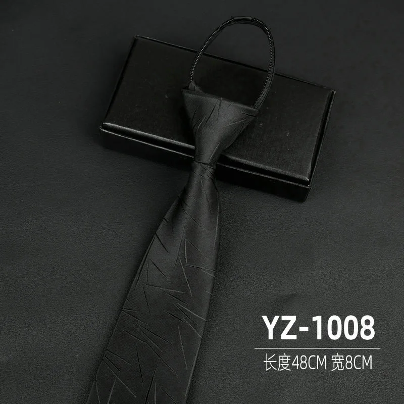 Ties men's formal business groomwedding student women's professional shirt red black blue zipper lazy person neck tie