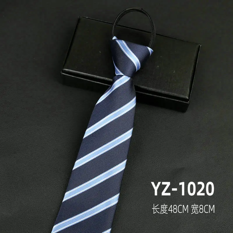 Ties men's formal business groomwedding student women's professional shirt red black blue zipper lazy person neck tie