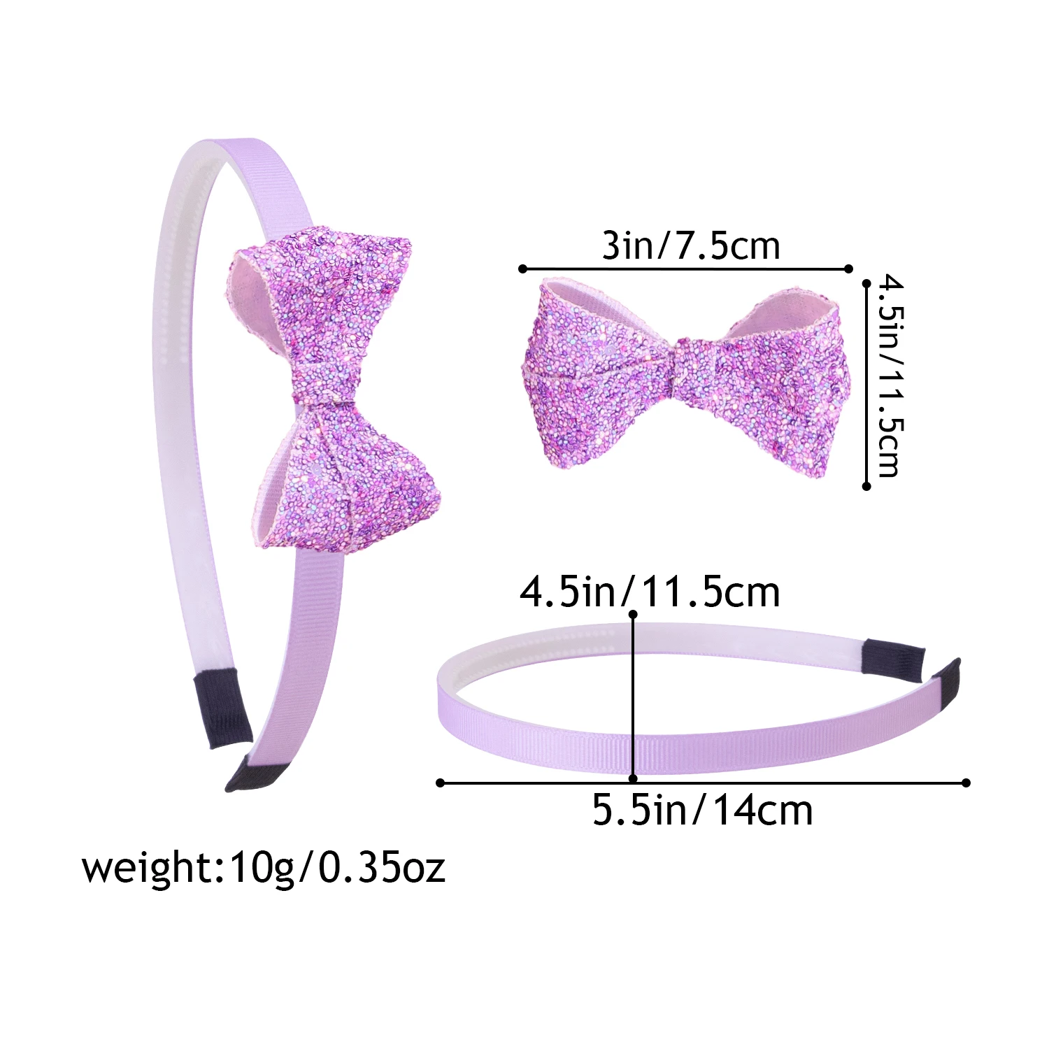 6/12pcs Glitter Hair Bows Headbands for Girls Kids Girls Plastic Teeth Hairbands Sparkly Bows Headband Children Hair Aceessories