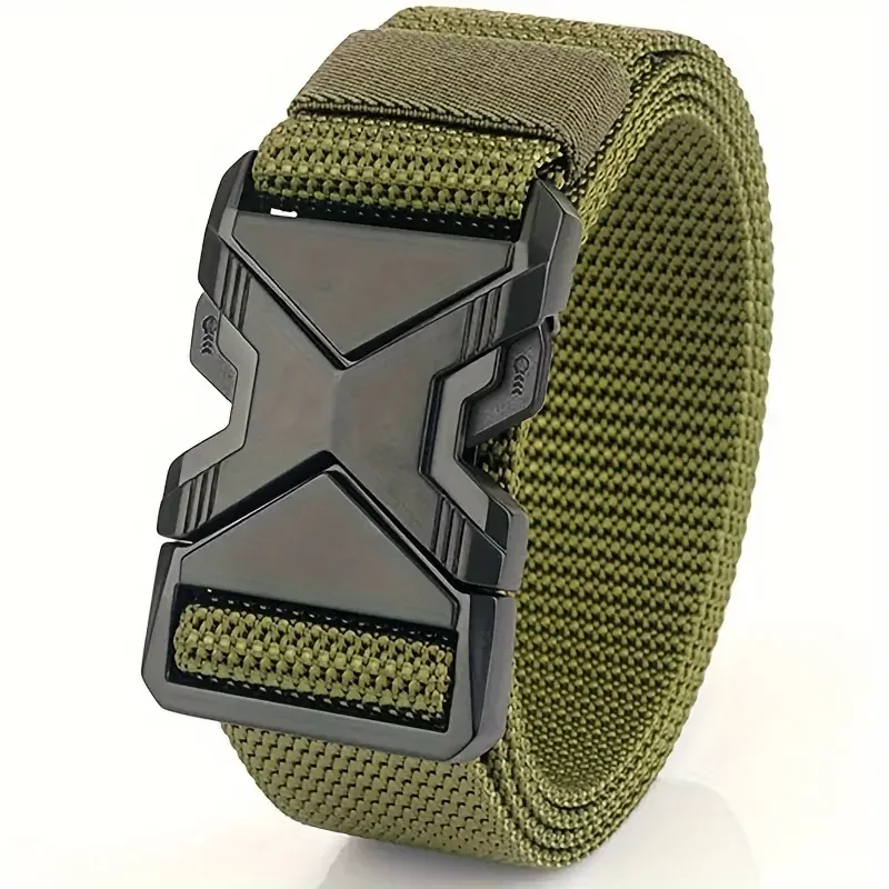 The New Men's 120cm Buckle Belt Nylon Braided Lightweight Breathable Daily Commuter Men's Belt