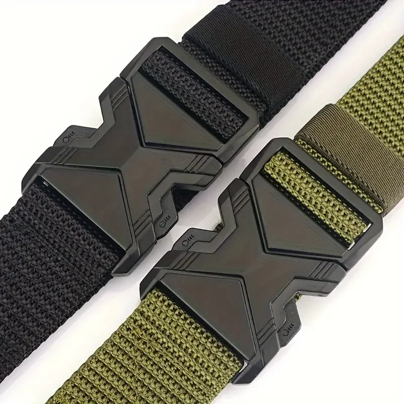 The New Men's 120cm Buckle Belt Nylon Braided Lightweight Breathable Daily Commuter Men's Belt