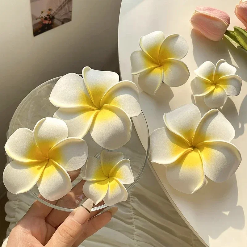 2025 New Women Plastic Flower Hair Clips Fashion Girls Hairpins Egg Flowers Barrette Hawaiian Vacation Leisure Hair Accessories