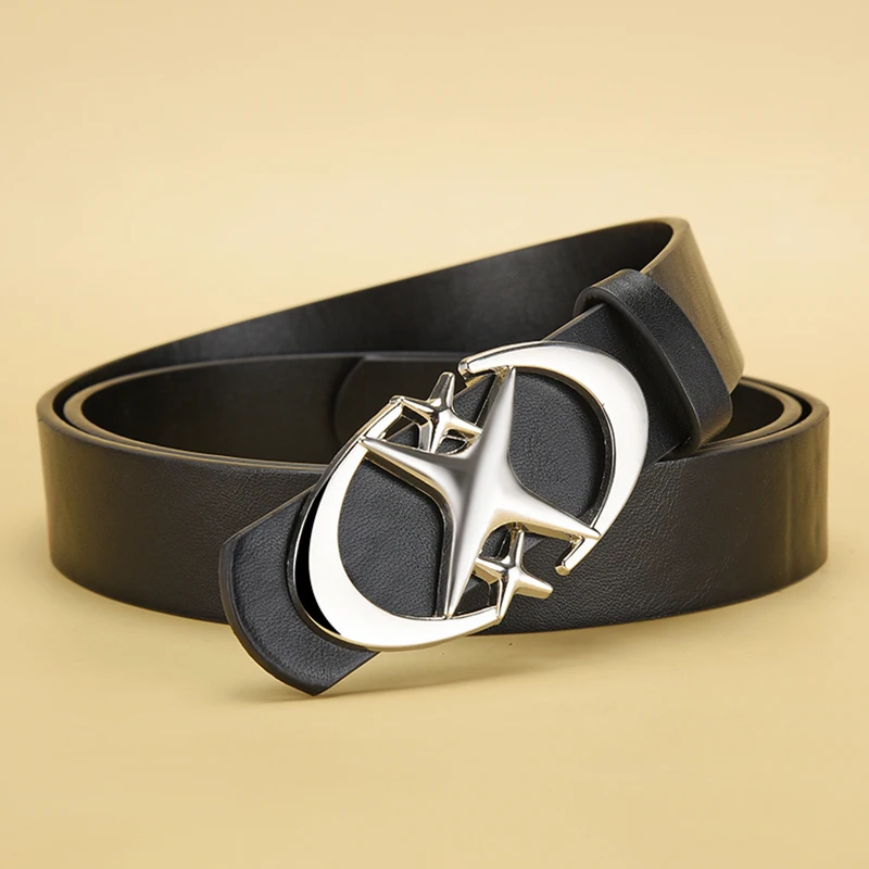 Men's Belt Punk Star Buckle Belt Design Cross Metal Vintage Gothic Men Women Y2K Belt Pu Leather Belt Pants Jeans Neutral Belts
