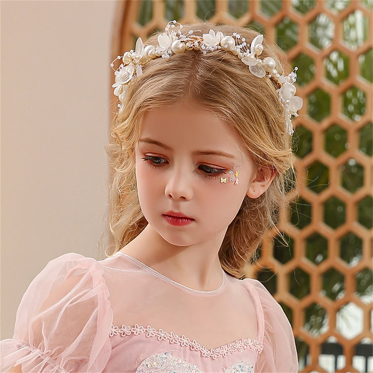 1Pcs Princess Girls Handmade Flower Wreath Hairband Bridal Wedding Jane Headband Flower Kids Beautiful Headdress Gift
