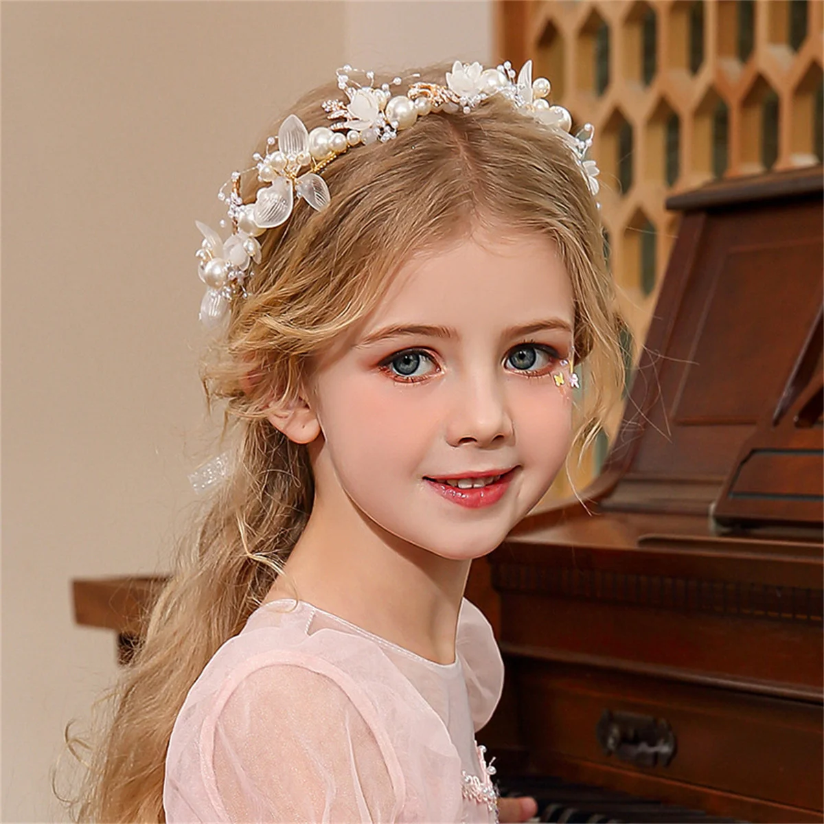 1Pcs Princess Girls Handmade Flower Wreath Hairband Bridal Wedding Jane Headband Flower Kids Beautiful Headdress Gift