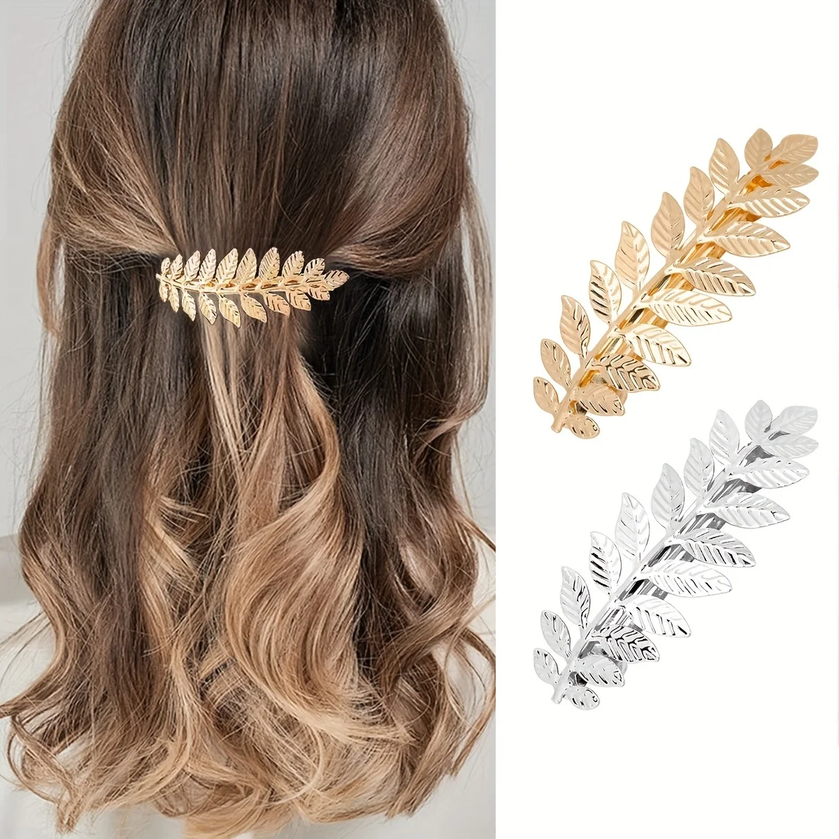 Alloy Leaf Hair Clips, Minimalist Sweet Style Spring Hairpins,Fashionable Hair Accessories for Daily Wear and Casual Gatherings