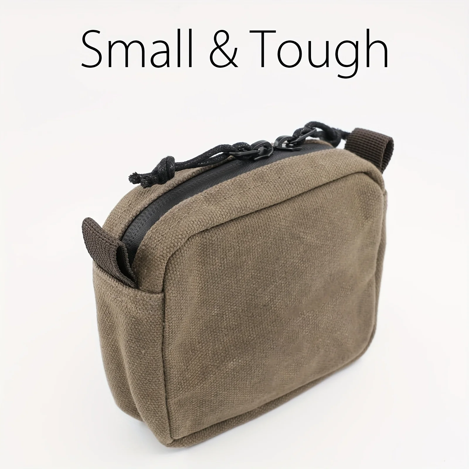 Belt Pouch for Men Women YKK Zippers EDC Pouch, Belt Bag Waist Pack for Hiking, Water Resistant, Waxed Canvas