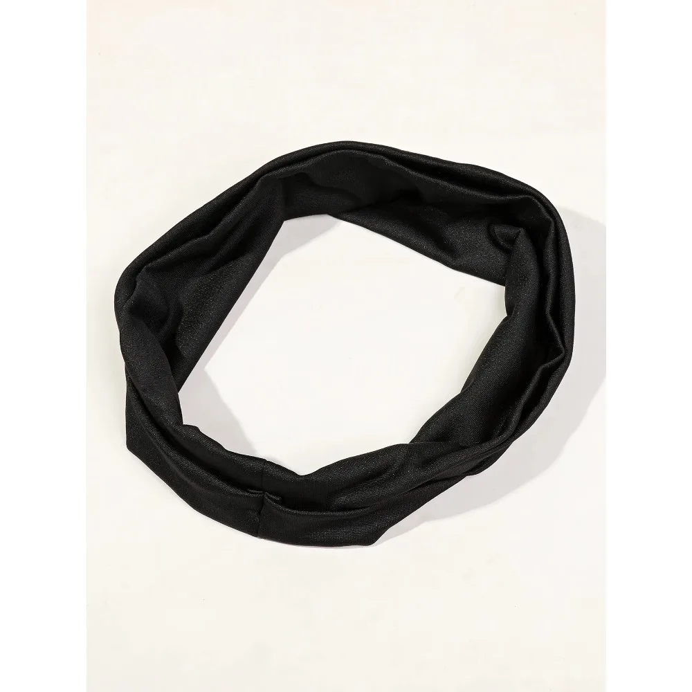 NEW 2026 4Pcs Black Twist Knotted HeadBands Boho Stretchy Hair Band Non Slip for Girl Turban Plain Headwrap Yoga Workout Hair Ac