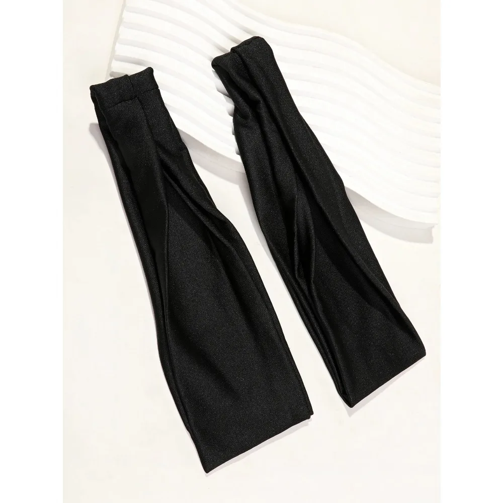 NEW 2026 4Pcs Black Twist Knotted HeadBands Boho Stretchy Hair Band Non Slip for Girl Turban Plain Headwrap Yoga Workout Hair Ac