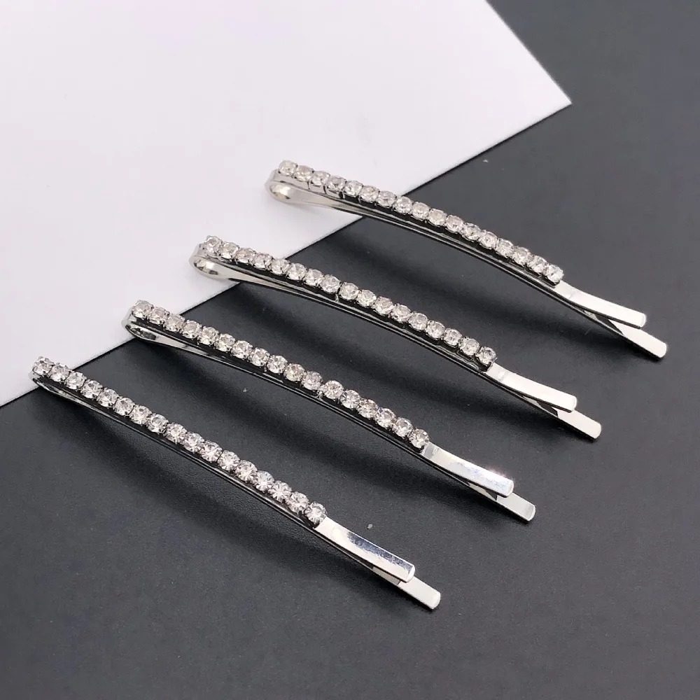 2pcs Cross Crystal Hairpins Rhinestone X Hair Clips Barrettes Simple Side Clip Bridal Headwear Girl Fashion Hair Accessories New