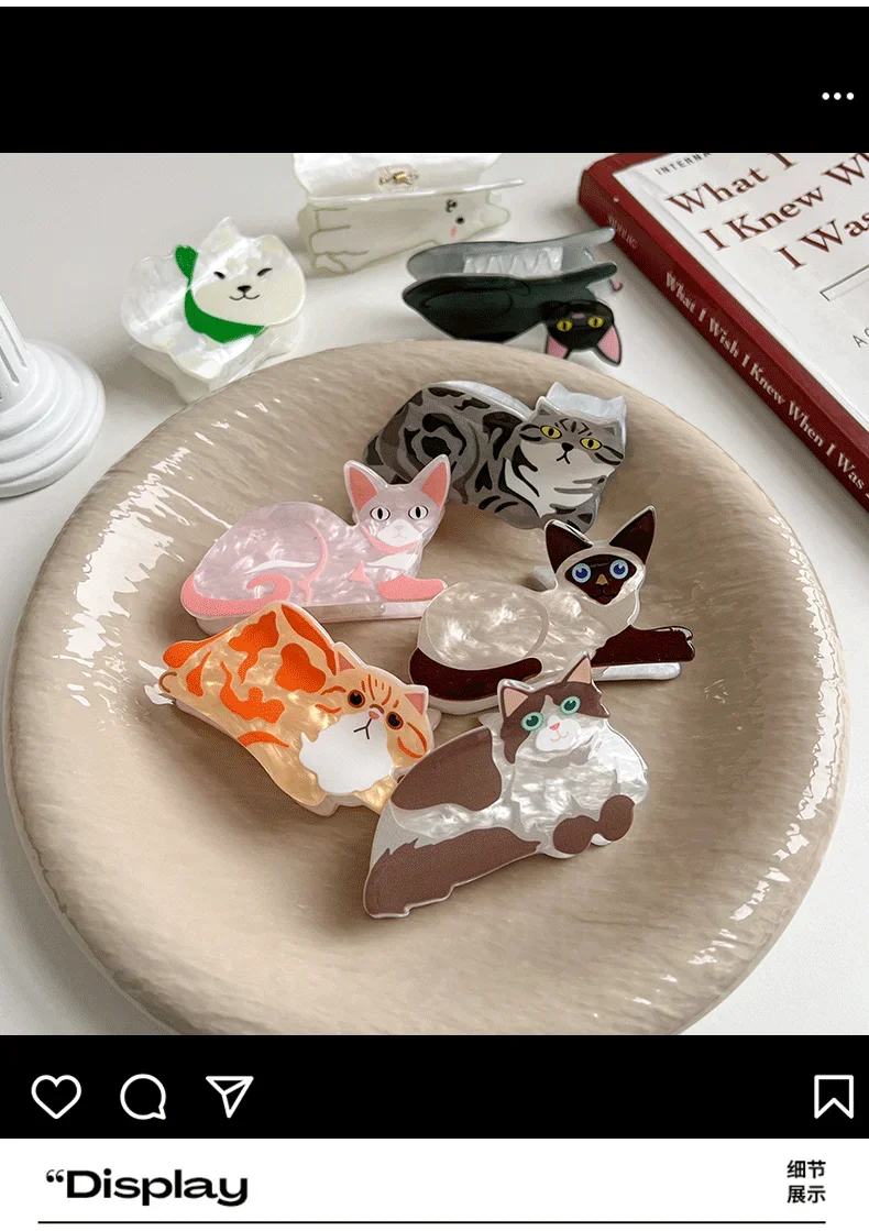 1pc cat hairpin lady cute little hairpin short long hair hairpin for daughter lover girl school partner