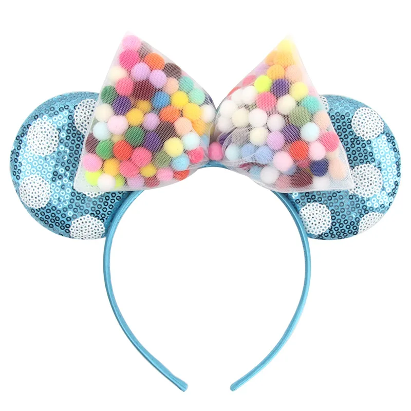 Up Disney Mickey Mouse Ears Headbands for Girls Kids 3D Hot Air Balloon House Bow Hairband Women Adult Headwear Hair Accessories