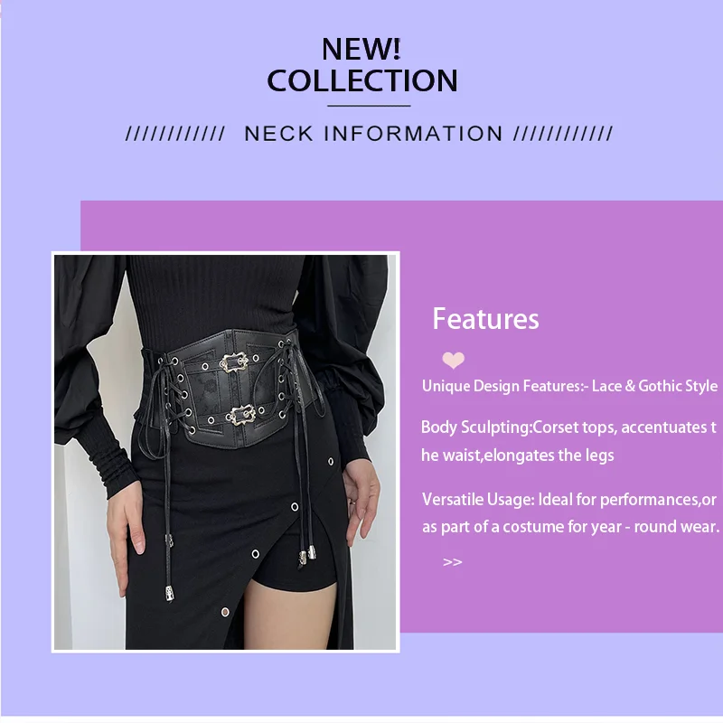 Ladies's Retro corset Belts Pin Buckle Elastic Lace & Gothic Style Cummerbunds tie rope Goth Punk For Women On Shirt Dress Belt