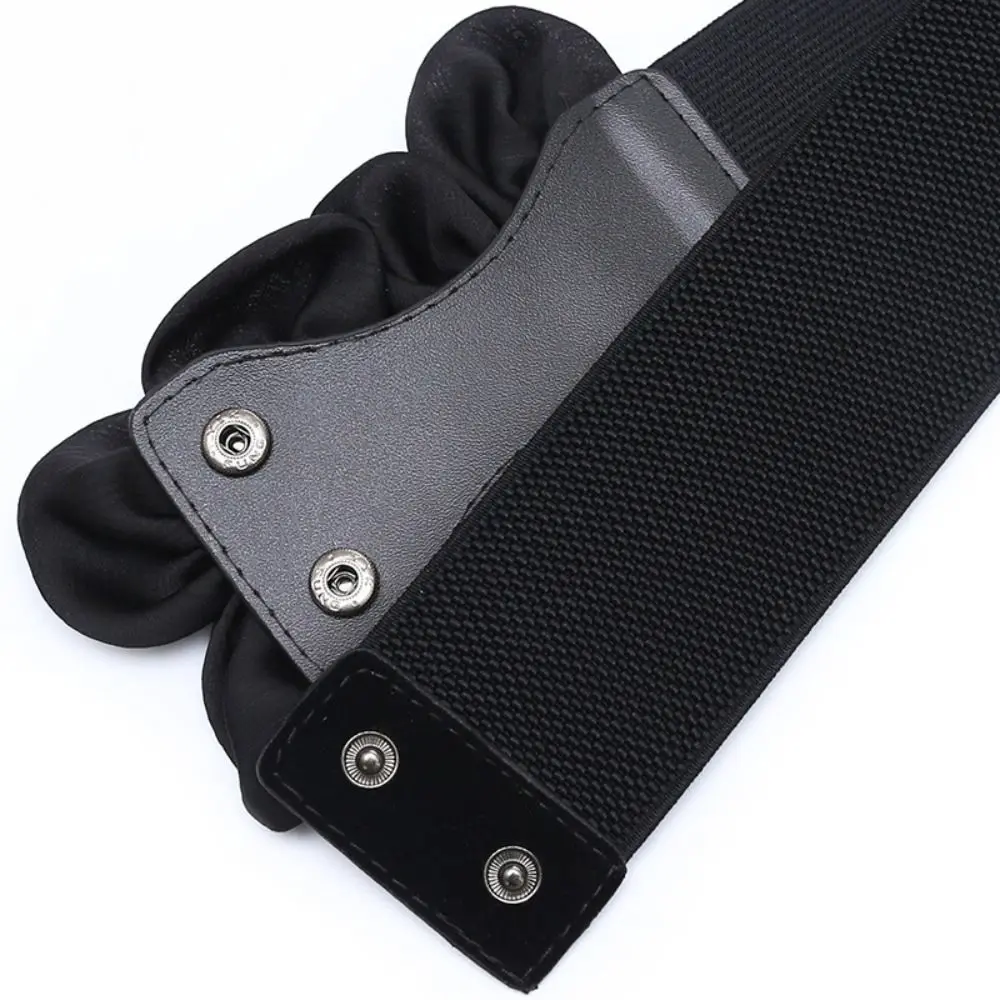 Women Fashion Floral Wide Elastic Belt Casual Trendy Waist Band Chic Ladies Dress Cummerbands Skirt Dress Coat Decor Accessories