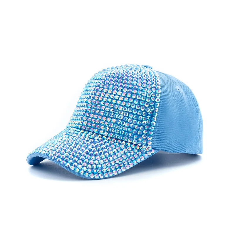 New Fashion Women Diamond Inlay Cap Spring Summer Hip Hop Kpop Dance Baseball Caps Simple Plain Party Street Hat