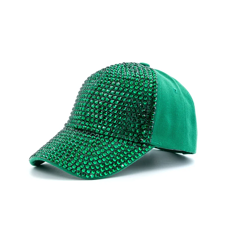 New Fashion Women Diamond Inlay Cap Spring Summer Hip Hop Kpop Dance Baseball Caps Simple Plain Party Street Hat