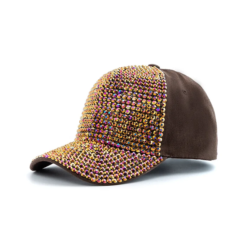 New Fashion Women Diamond Inlay Cap Spring Summer Hip Hop Kpop Dance Baseball Caps Simple Plain Party Street Hat