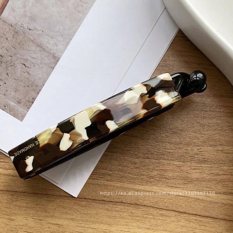 Anti slip banana clip with low hair volume vertical clip~Korean FRANCE chocolate brown ponytail clip~Twisted hair clip