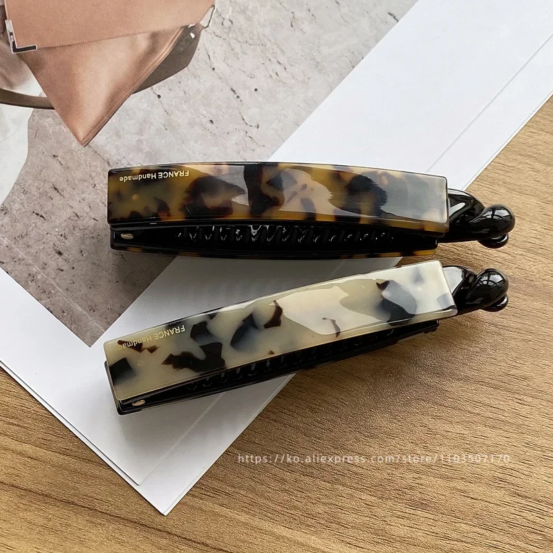Anti slip banana clip with low hair volume vertical clip~Korean FRANCE chocolate brown ponytail clip~Twisted hair clip