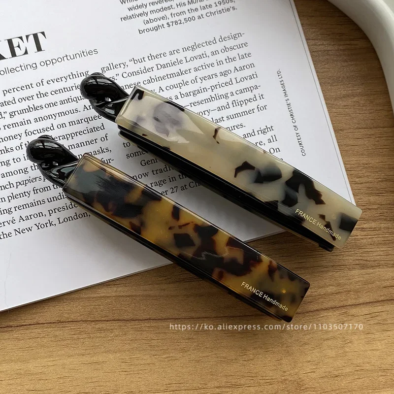 Anti slip banana clip with low hair volume vertical clip~Korean FRANCE chocolate brown ponytail clip~Twisted hair clip