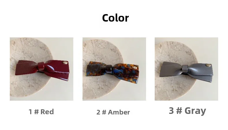 2025 New Premium Acetic Acid Hairpin Women's Back of Head Bow Hair Accessories Semi-Tie Hair Spring Clip Side Clip