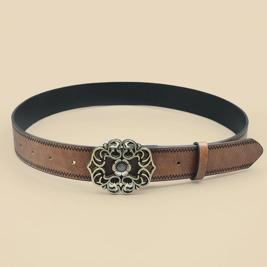 Classic Retro Western Denim Style Belt, Fashionable Casual Women's Belt, Retro Printed Belt, Classic Decorative Belt