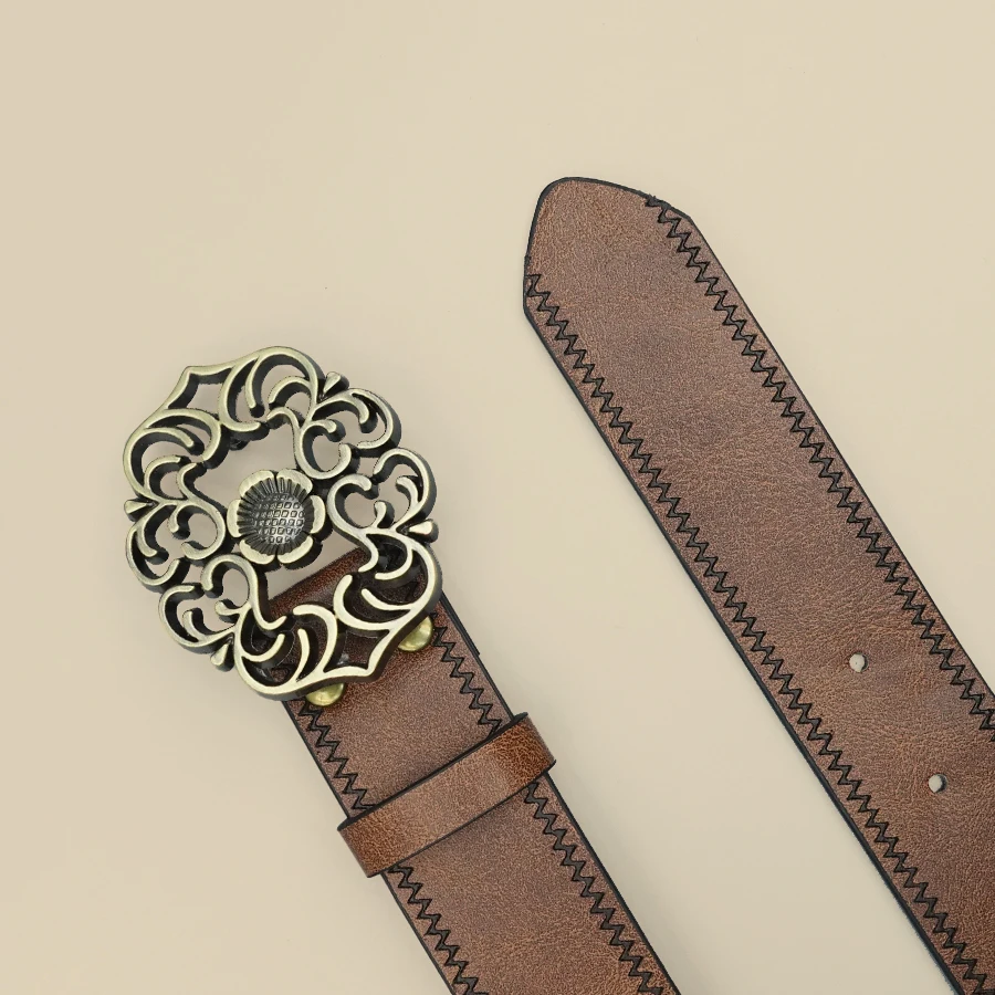 Classic Retro Western Denim Style Belt, Fashionable Casual Women's Belt, Retro Printed Belt, Classic Decorative Belt