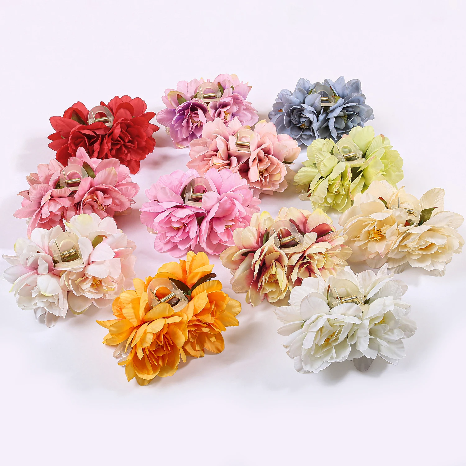 Simulated Flower Hair Claw Clips Wedding Headdress For Bridal Bridesmaid Party Simulated Floral Hair Clips Hair Accessories