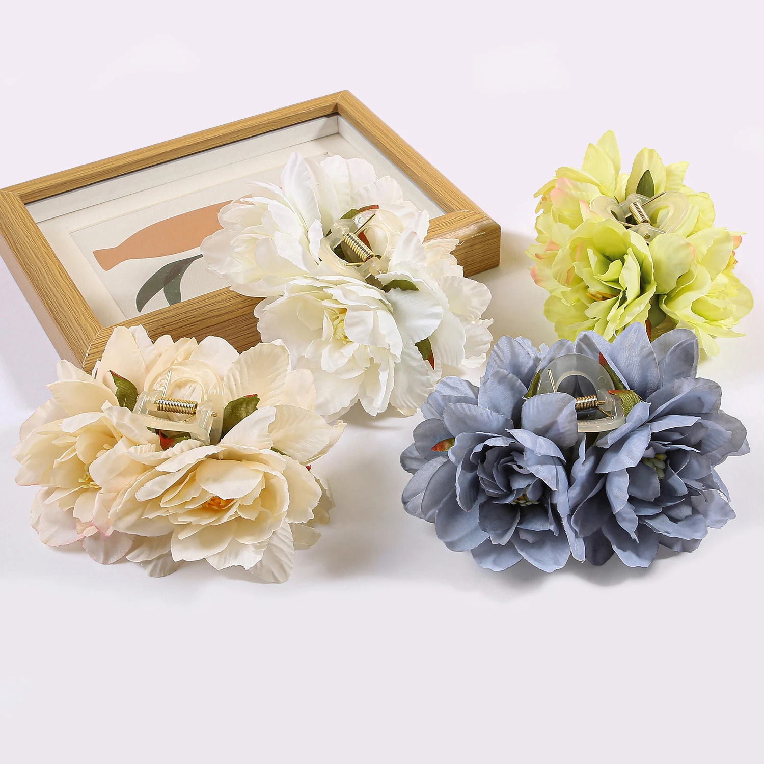 Simulated Flower Hair Claw Clips Wedding Headdress For Bridal Bridesmaid Party Simulated Floral Hair Clips Hair Accessories