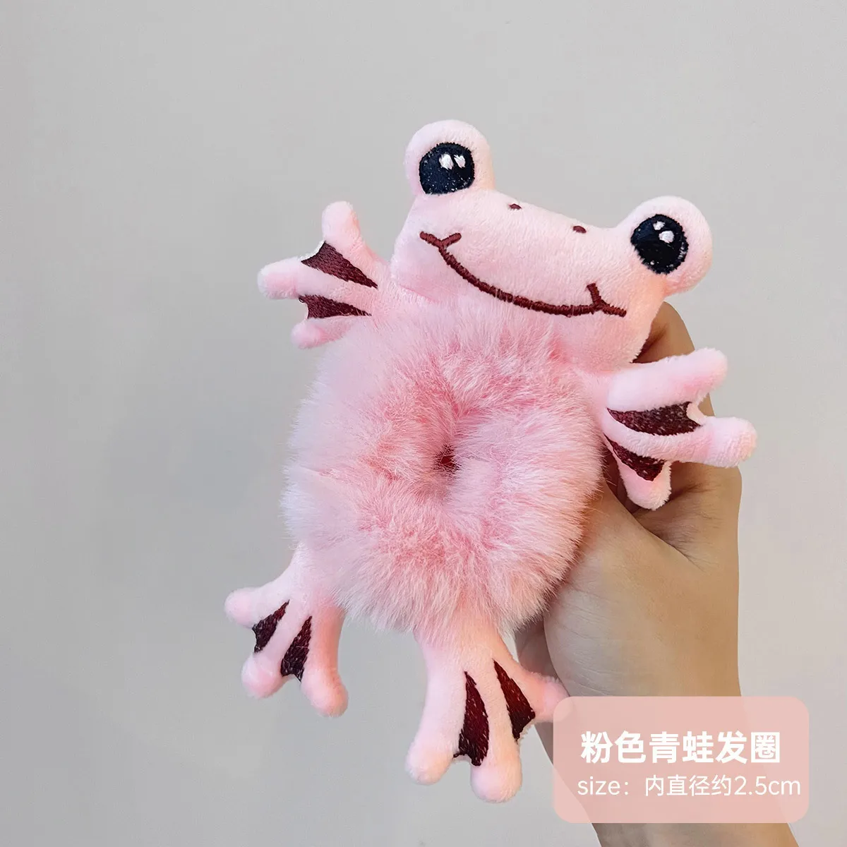Women's Cute Cartoon Frog&Panda&Yellow Duck Plush Hair Ties, Ponytail & Bun Hairstyle Accessories With Elastic Bands For Women