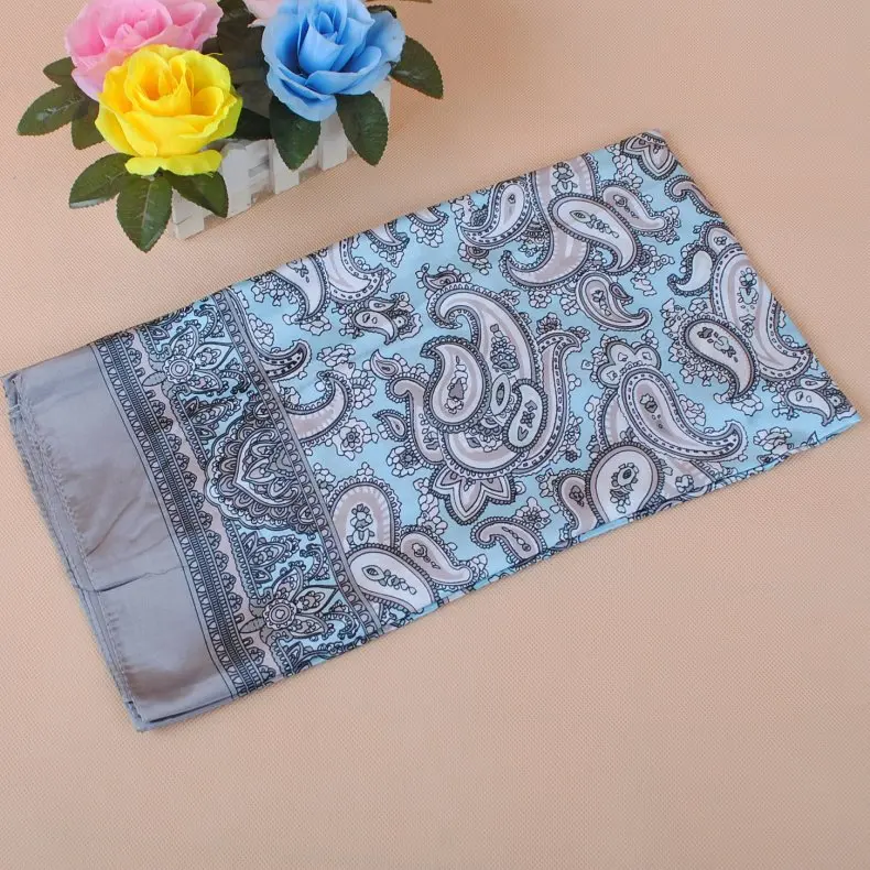 90X90cm Head Scarf Women Luxury Brand Silk Square Scarf Foulard Satin Bandana Soft Neckerchief Hijab Hair Scarves For Ladies