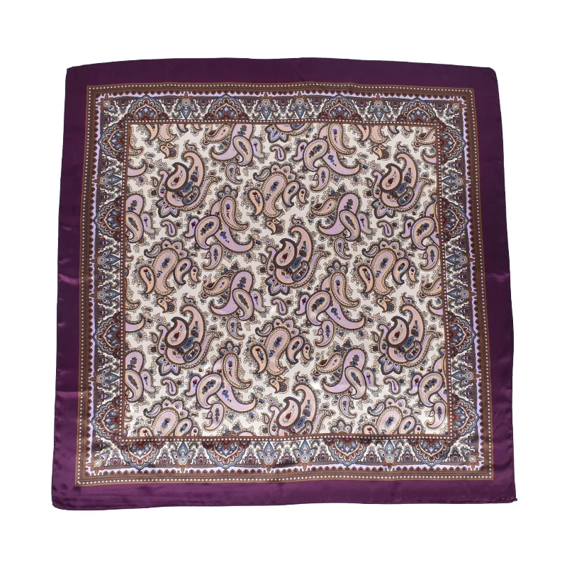 90X90cm Head Scarf Women Luxury Brand Silk Square Scarf Foulard Satin Bandana Soft Neckerchief Hijab Hair Scarves For Ladies