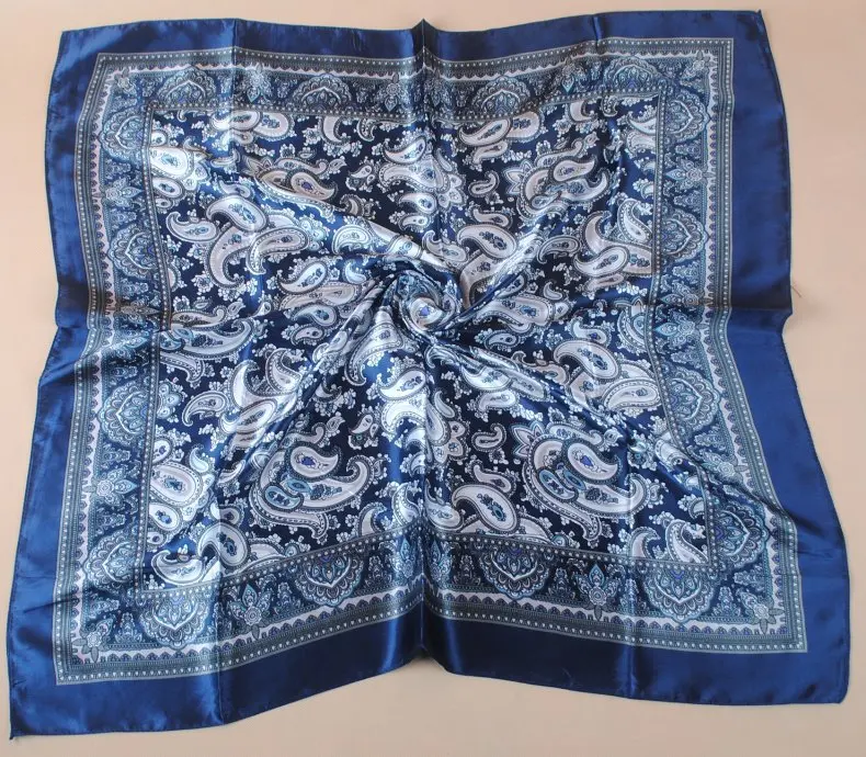 90X90cm Head Scarf Women Luxury Brand Silk Square Scarf Foulard Satin Bandana Soft Neckerchief Hijab Hair Scarves For Ladies