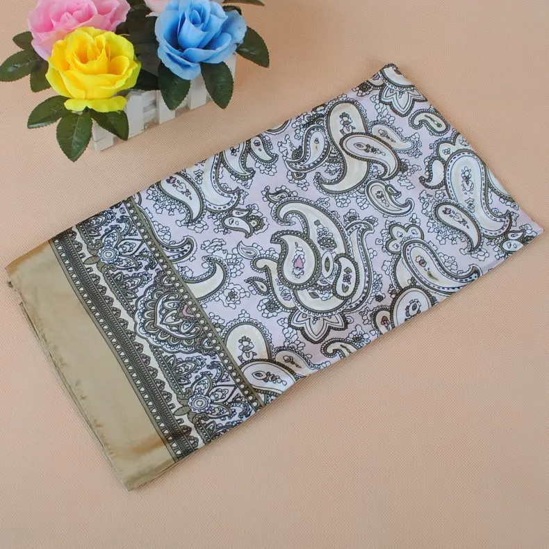 90X90cm Head Scarf Women Luxury Brand Silk Square Scarf Foulard Satin Bandana Soft Neckerchief Hijab Hair Scarves For Ladies