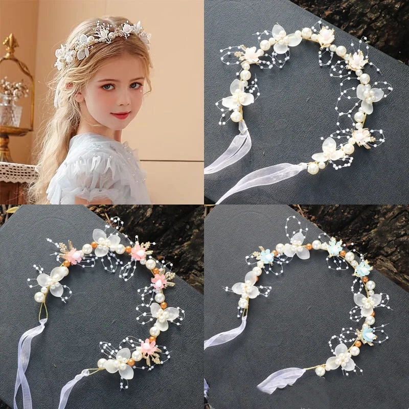 1pc Children Hair accessories Forest style Flower wreath Extremely fairy-like Hairband Hair hoop Princess Flower girl Hairpin fo