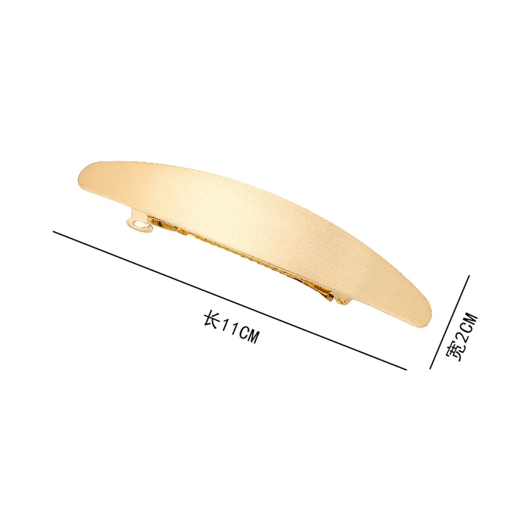 Simple Oval Shaped Barrettes Gold Silver Color Metal Spring Hair Clip French Styles Hairpins For Women Lady Decorative