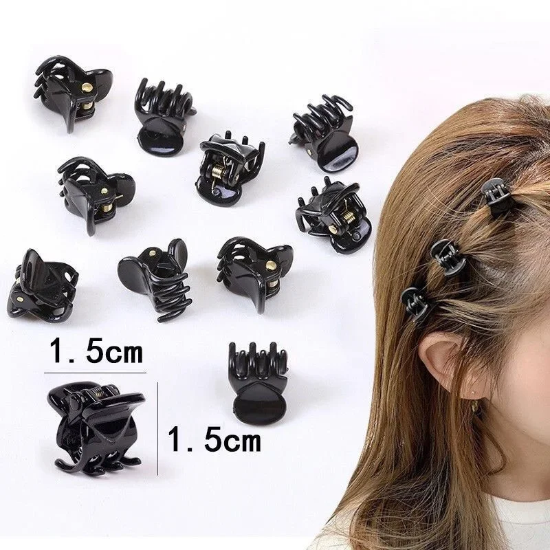 Mini Transparent Hair Claw Clips Women Girls Small Plastic Clips Gentle Hold Barrettes for Fine Thin Hairs Daily Use Accessories