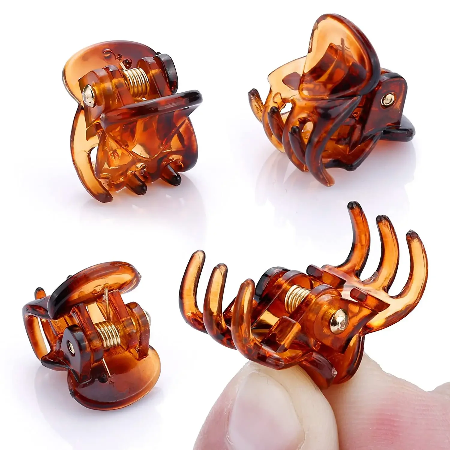 Mini Transparent Hair Claw Clips Women Girls Small Plastic Clips Gentle Hold Barrettes for Fine Thin Hairs Daily Use Accessories