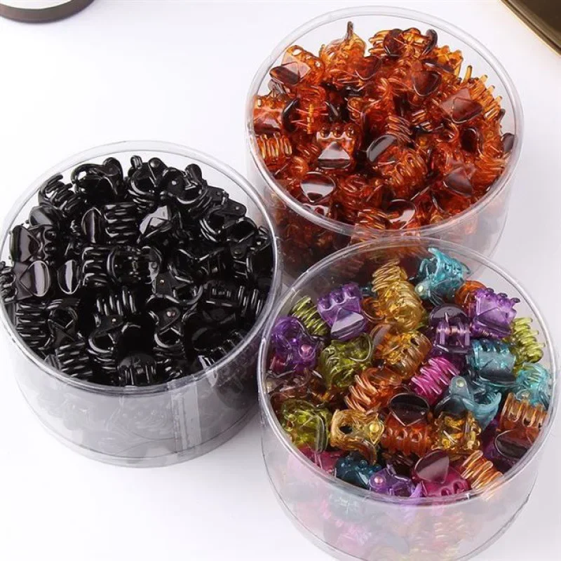 Mini Transparent Hair Claw Clips Women Girls Small Plastic Clips Gentle Hold Barrettes for Fine Thin Hairs Daily Use Accessories