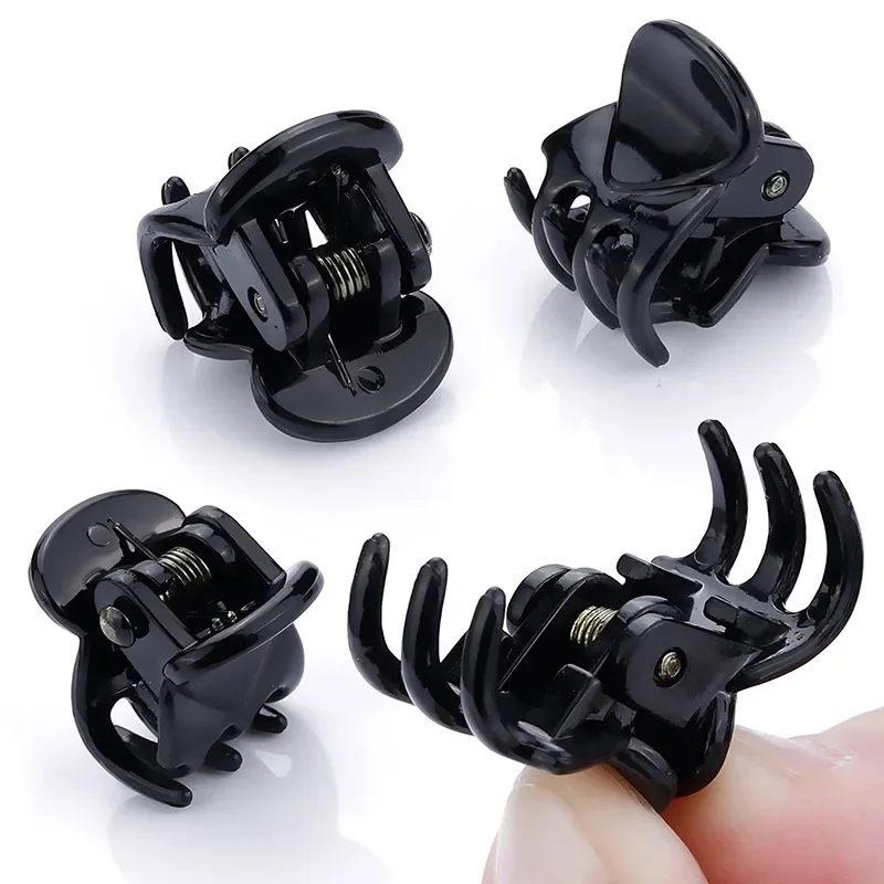 Mini Transparent Hair Claw Clips Women Girls Small Plastic Clips Gentle Hold Barrettes for Fine Thin Hairs Daily Use Accessories
