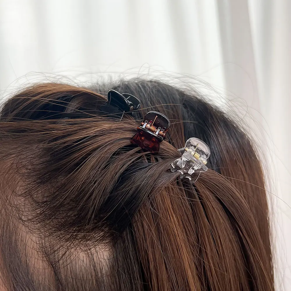 Mini Transparent Hair Claw Clips Women Girls Small Plastic Clips Gentle Hold Barrettes for Fine Thin Hairs Daily Use Accessories